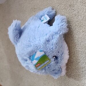 Blue and white dolphin stuff toy